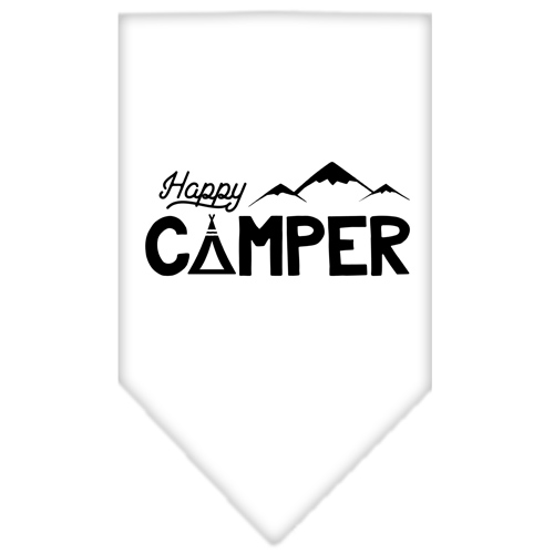 Happy Camper Screen Print Bandana White Small